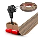 Floor Cord Cover Self Adhesive Cord Hider,10FT Cable Management, Extension Strip Protector for Wires, Prevent Cable Trips for Offices, Gyms, Exhibitions Cavity:0.39"(W) x0.27(H) Woodsmokedbrown