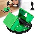 Floor Gap Fixer Tool 45° Striking Surface, Flooring Tools with Iron & Enhanced Suction Cup, 8pcs Sticky Pads & Silicone Scraper for Laminate Vinyl Wood Plank Hardwood Floor Gap Repair (Green)