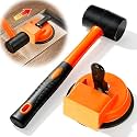 Floor Gap Fixer Tool, Heavy Duty Suction Cup Repair Laminate Flooring Gaps, Adjustable Leveling Setter with 10 Sticky Pads & 1 Rubber Mallet for Hardwood, Vinyl Plank, LVP & Tile Flooring Installation