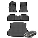 Floor Mats &amp; Cargo Liner for 2012 2013 2014 2015 Honda Civic Sedan &amp; Civic Si Sedan (Not for Coupe) All Weather Automotive TPE Floor Liners Set Anti-Slip Waterproof Accessories