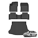 Floor Mats &amp; Cargo Liner for 2016-2022 Toyota Prius (Not for Prius Prime &amp; Prius C &amp; Prius V) All Weather Automotive TPE Floor Liners Set Anti-Slip Waterproof Accessories