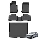 Floor Mats &amp; Cargo Liner for 2016-2022 Mercedes Benz GLC丨GLC 250丨GLC 300丨GLC 350e (Not for Coupe) All Weather Automotive TPE Liners Set Anti-Slip Waterproof Floor Liners Accessories - Black