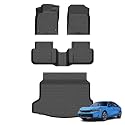 Floor Mats &amp; Cargo Liner for 2025 2026 Honda Civic Hybrid (Only for Hatchback), All Weather Automotive TPE Floor Liners Set Anti-Slip Waterproof Accessories (Car Mats+Trunk Mat) Black