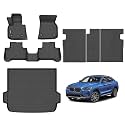 Floor Mats &amp; Cargo Liner and Backrest Mat Fit for BMW X4 2019-2025 All Weather Liners Custom Fit BMW X4 2019-2025 Durable Accessories