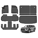 Floor Mats &amp; Cargo Liner for Buick Enclave 2025-2026&amp;2024-2026 7 Seats GMC Acadia/Chevy Traverse (No 2024 Traverse Limited) All Weather Automotive TPE Set Anti-Slip Waterproof Accessories Black