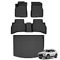 Floor Mats &amp; Cargo Liner for Chevy Chevrolet Trailblazer AWD 2021-2026 (Cargo Tray in Upper Deck Position) All Weather Automotive TPE Anti-Slip Floor Liners Accessories (Car Mats+Trunk Mat) Black