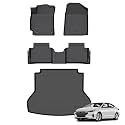Floor Mats &amp; Cargo Liner for Hyundai Elantra 2017-2020, All Weather Automotive TPE Floor Liners Set Waterproof Accessories Black