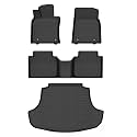 Floor Mats &amp; Cargo Liner for Lexus ES 2019-2024 (ES350/ES300h) &amp; 2025 ES300h/ES Hybrid All Weather Automotive TPE Floor Liners Set Anti-Slip Waterproof ES Accessories, Black