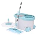 Floor Mop System with Washable Pads, Perfect for Cleaning Parquet, Laminate and Tiles with Soft Padding