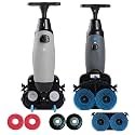 Floor Polisher Commercial, 17" Carpet Cleaning Machine, Floor Buffer Scrubber, 240rpm, Coverage 13000 Sqft/H, Industrial Floor Cleaning with 3gal Tank and 2brush Heads Gray