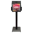 Floor Stand Offering Box, Lockable Donation & Ballot Box, Black