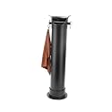 Floor Standing Grounds Bucket, Large Capacity Coffee Knock Box, with Towel and Garbage Bags, for Milk Tea Shop Household(Black)