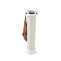 Floor Standing Grounds Bucket, Large Capacity Coffee Knock Box, with Towel and Garbage Bags, for Milk Tea Shop Household(White)