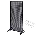 Floor-Standing Metal Pegboard with 20 Peg Hooks, Double Side Bracket Pegboard Display Stand for Supermarket Warehouse Workshop(Black,60 * 150cm/24 * 59in)