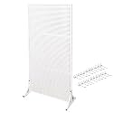 Floor-Standing Metal Pegboard with 20 Peg Hooks, Double Side Bracket Pegboard Display Stand for Supermarket Warehouse Workshop(White,60 * 160cm/24 * 63in)