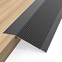 Floor Transition Strip - Aluminum Transition Strips Threshold Ramps for Doorway Aluminum Floor Reducer Molding for Carpet/Entry Door/Tile/Threshold/Wheelchair (Black, 48''x4'')