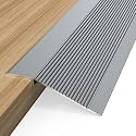 Floor Transition Strip, Aluminum Transition Strips for Doorway Door Threshold Strip Carpet Transition Strip Threshold Ramps for Doorways (Gray, 48''x4'')