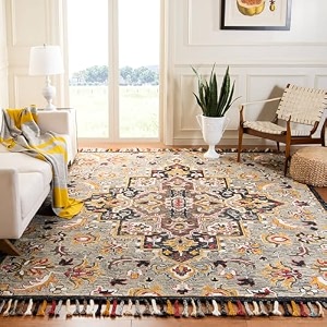 floorfusion 34woolen premium rug collection loop pile 10c anti-shed carpets for living room bedroom drawing room hall and floor size 6 x 9 feet 180x270 cm color multi