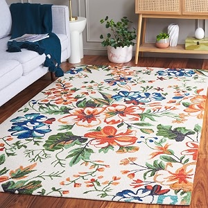 floorfusion 39floral39 design loop pile textured yarn anti shed premium rug collection woolen carpet for living room bedroom drawing room hall and floor size 5 x 8 feet 150x240 cm color multi