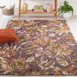 floorfusion 39floral39 design loop pile textured yarn anti shed premium rug collection woolen carpet for living room bedroom drawing room hall and floor size 8 x 10 feet 240x300 cm color multi