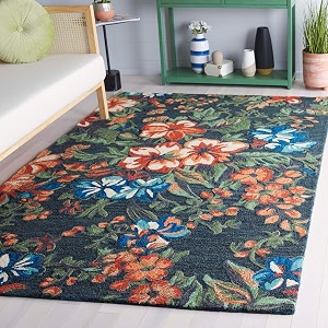 floorfusion 39floral39 design loop pile textured yarn anti shed premium rug collection woolen carpet for living room bedroom drawing room hall and floor size 9 x 12 feet 270x360 cm color multi
