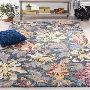 floorfusion 39floral39 design loop pile textured yarn anti shed premium rug collection woolen carpet for living room bedroom drawing room hall and floor size 6 x 8 feet 180x240 cm color multi