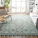 FloorFusion 'Floral' Design Loop Pile Textured Yarn Anti Shed Premium Rug Collection Woolen Carpet for Living Room Bedroom Drawing Room Hall and Floor Size 12 x 16 feet (360x480 cm) Color Multi