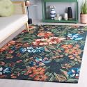 FloorFusion 'Floral' Design Loop Pile Textured Yarn Anti Shed Premium Rug Collection Woolen Carpet for Living Room Bedroom Drawing Room Hall and Floor Size 10 x 14 feet (300x420 cm) Color Multi