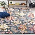 FloorFusion 'Floral' Design Loop Pile Textured Yarn Anti Shed Premium Rug Collection Woolen Carpet for Living Room Bedroom Drawing Room Hall and Floor Size 12 x 18 feet (360x540 cm) Color Multi