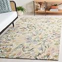 FloorFusion 'Floral' Design Loop Pile Textured Yarn Anti Shed Premium Rug Collection Woolen Carpet for Living Room Bedroom Drawing Room Hall and Floor Size 6 x 8 feet (180x240 cm) Color Multi