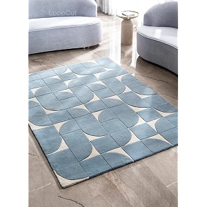 floorfusion 39modern39 design premium rug collection woolen carpet for living room bedroom drawing room hall and floor size 6 x 8 feet 180x240 cm color sky blue