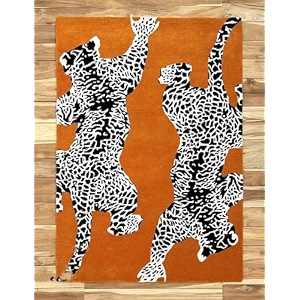floorfusion animal pattern premium rug collection woolen carpet for living room bedroom drawing room hall and floor size 5 x 8 feet 150x240 cm color multi