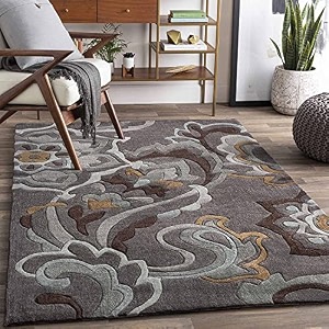 floorfusion design woollen rectangular carpet for living room bedroom drawing room hall and floor size 6 x 9 feet 180x270 cm color multi