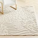 FloorFusion Floral Design Loop Cut Premium Rug Collection Woolen Carpet for Living Room Bedroom Drawing Room Hall and Floor Size 12 x 16 feet (360x480 cm) Color Ivory