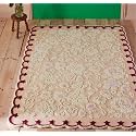 FloorFusion Floral Design Loop Cut Premium Rug Collection Woolen Carpet for Living Room Bedroom Drawing Room Hall and Floor Size 12 x 18 feet (360x540 cm) Color Beige &amp; Ivory