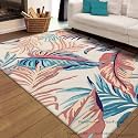 FloorFusion ???? Leaf Pattern Woolen'' Carpet for Living Room Bedroom Drawing Room Hall and Floor Size 6 x 9 feet (180x270 cm) Color Multi