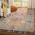 FloorFusion Loop Pile 10C. Textured Yarn Anti Shed Rectangular Carpet For Living Room Bedroom Drawing Room Hall And Floor Size 6 X 8 Feet (180X240 Cm) Color Multi