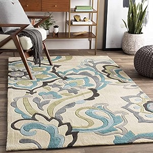 floorfusion modern woollen rectangular carpet for living room bedroom drawing room hall and floor size 6 x 9 feet 180x270 cm color multi