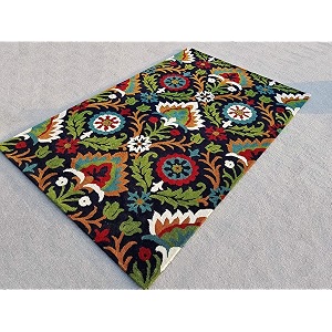 floorfusion premium floral rectangular carpet for living room bedroom drawing room hall and floor size 8 x 10 feet 240x300 cm color blue amp multi