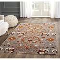 FloorFusion Premium Floral Carpet for Living Room Bedroom Drawing Room Hall and Floor Size 12 x 16 feet (360x480 cm) Color Grey &amp; Multi