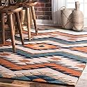 FloorFusion Premium Loop Rectangular Carpet For Living Room Bedroom Drawing Room Hall And Floor Size 6 X 8 Feet (180X240 Cm) Color Multi