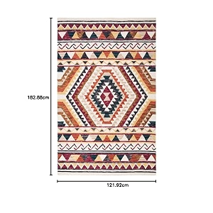 floorfusion premium loop pile rectangular carpet for living room bedroom drawing room hall and floor size 4 x 6 feet 120x180 cm color multi