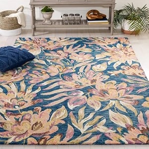 floorfusion 39floral39 design loop pile textured yarn anti shed premium rug collection woolen carpet for living room bedroom drawing room hall and floor size 4 x 6 feet 120x180 cm color multi