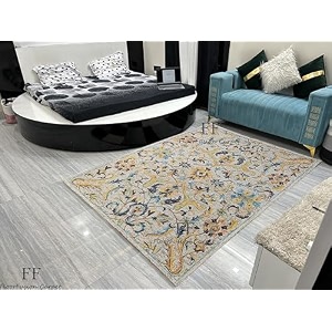 floorfusion premium loop pile rectangular carpet for living room bedroom drawing room hall and floor size 8 x 10 feet 240x300 cm color multi