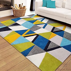 floorfusion premium modern rectangular carpet for living room bedroom drawing room hall and floor size 5 x 7 feet 150x210 cm color multi