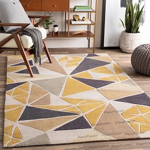 floorfusion 39floral39 design loop pile textured yarn anti shed premium rug collection woolen carpet for living room bedroom drawing room hall and floor size 6 x 9 feet 180x270 cm color multi