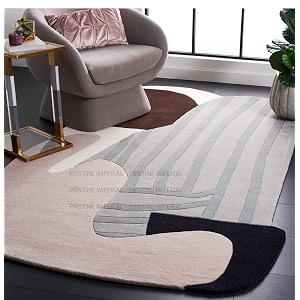 floorfusion pure woolen modern irregulare shape premium rug collection carpet for living room bedroom and hall size 6 x 9 feet color multi