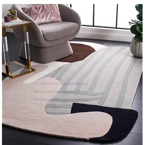 floorfusion pure woolen modern irregulare shape premium rug collection carpet for living room bedroom and hall size 8 x 10 feet color multi