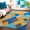 FloorFusion Premium Modern Multi Color Rectangular Carpet For Living Room Bedroom Drawing Room Hall And Floor Size 5 X 7 Feet (150X210 Cm) Color Multi