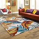 FloorFusion Premium Leaf Carpet for Living Room Bedroom Drawing Room Hall and Floor Size 9 x 12 feet (270x360 cm) Color Multi